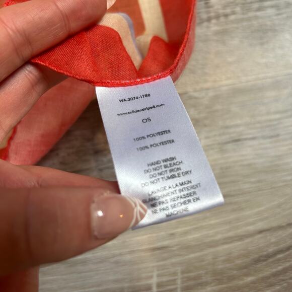 Solid & Striped Retro Wave Print Sheer Scarf Wrap Multicolor 35x57 - Picture 7 of 9